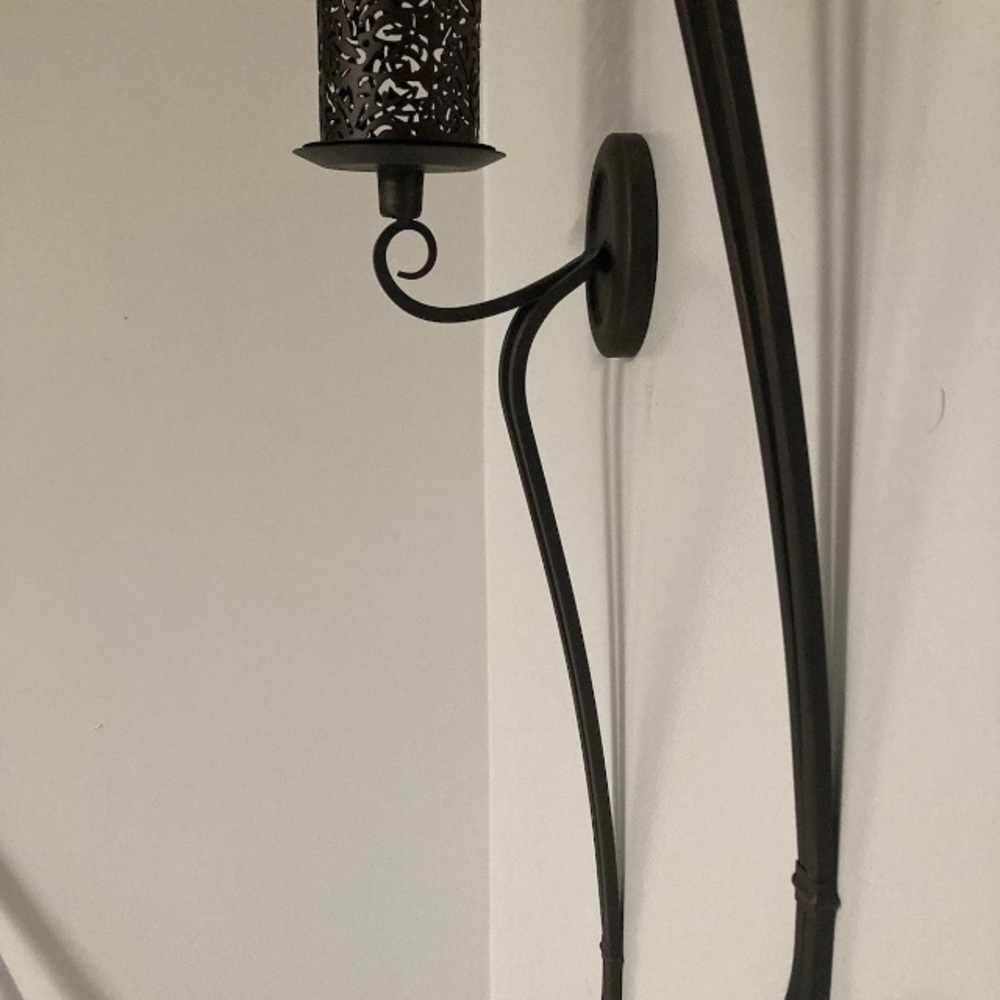 Party Lite Metal Sconces plus, cut out candle sleeve set! Vintage Bronze Finish - Picture 3 of 16